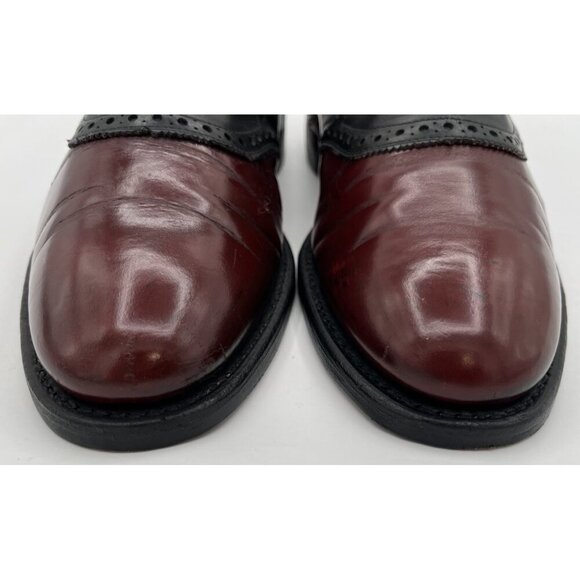 Johnston & Murphy Aristocraft Shell Cordovan Two-Tone Oxblood Black Oxfords 10B